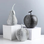 Abstract Fruit Sculpture - White Black Modern, front view - House Of Avana