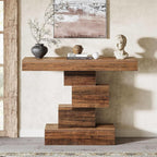 Modern Farmhouse 42-inch Console Accent Sofa Table in Rustic Brown Wood Finish
