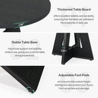 Modern Farmhouse 47-inch Round Kitchen Dining Table in Black Wood Finish