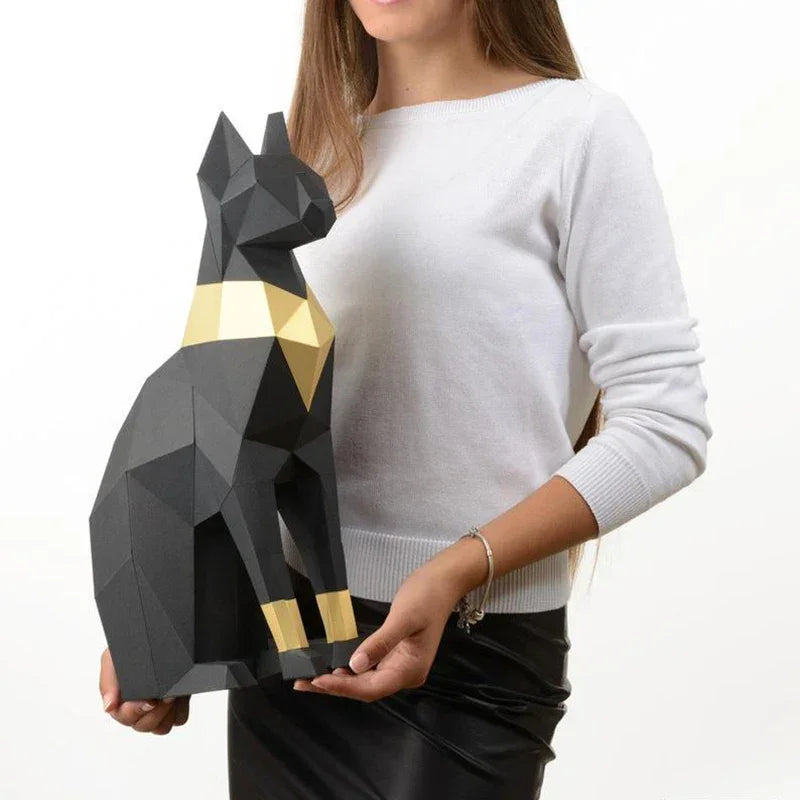 3d Cat Decor - Egyptian Style 45cm, front view - House Of Avana