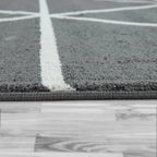 Modern Geometric Rug for Living-Room in Anthracite White RugYourHome