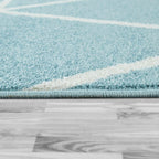 Modern Geometric Rug for Living-Room in Light Blue RugYourHome