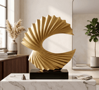 Gold abstract sculpture dimensions 28cm x 24cm | 11in x 9.4in | House of Avana [[SKU:HOA-SCU-343]]