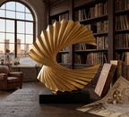 Gold pleated fin texture detail | abstract wave sculpture close-up | House of Avana