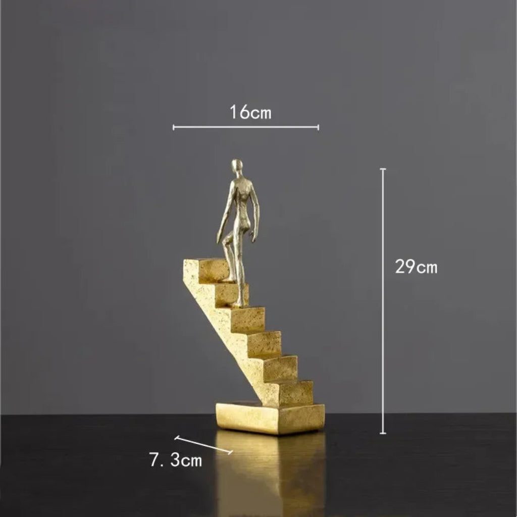 Abstract Figurine - Golden Staircase Sculpture | Abstract Sculpture | base detail | Abstract home decor | House of Avana