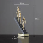 Abstract Figurine - Golden Staircase Sculpture | Abstract Sculpture | room setting | Abstract home decor | House of Avana