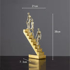 Abstract Figurine - Golden Staircase Sculpture | Abstract Sculpture | overhead view | Abstract home decor | House of Avana