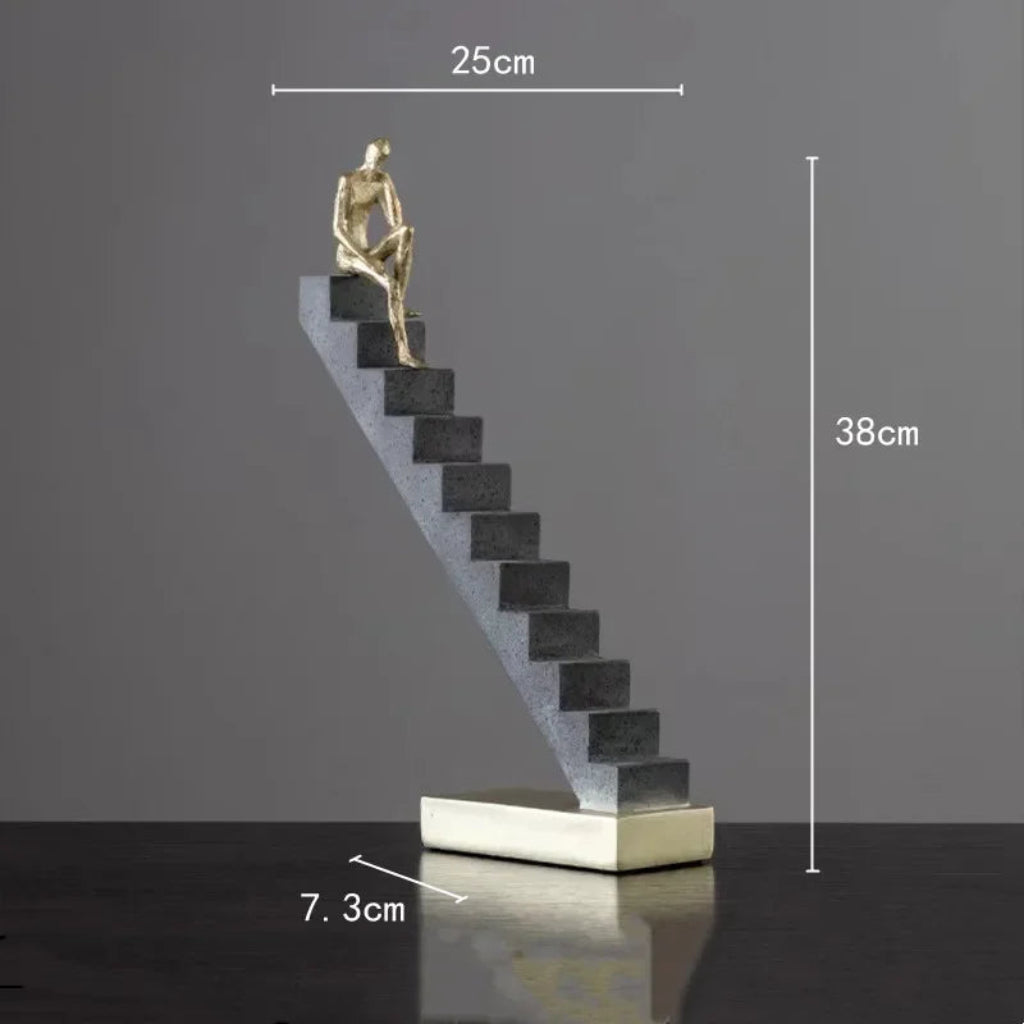 Abstract Figurine - Golden Staircase Sculpture | Abstract Sculpture | product view 17 | Abstract home decor | House of Avana