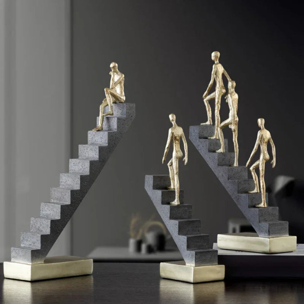 Abstract Figurine - Golden Staircase Sculpture | Abstract Sculpture | lifestyle | Abstract home decor | House of Avana