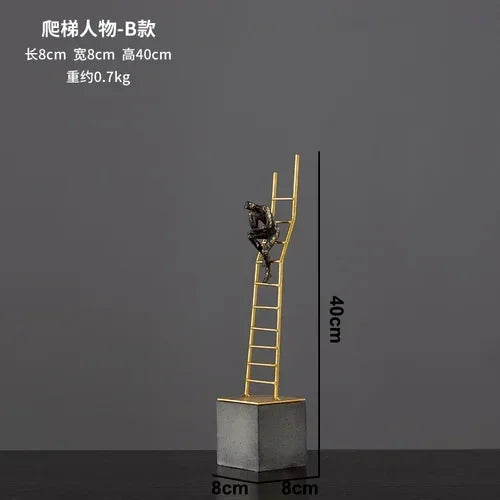 Modern Gymnast Statue - Abstract Figure Desktop | Mixed (Metal and) Figure Sculpture | overhead view | Abstract home decor | House of Avana
