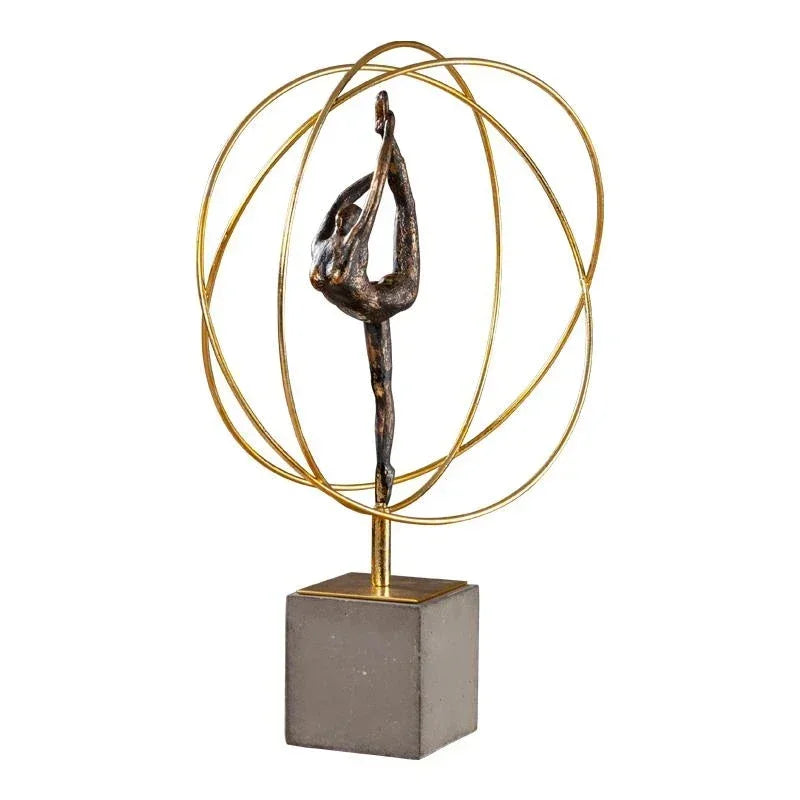 Modern Gymnast Statue - Abstract Figure Desktop | Mixed (Metal and) Figure Sculpture | side view | Abstract home decor | House of Avana