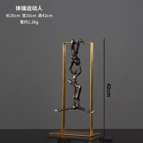 Modern Gymnast Statue - Abstract Figure Desktop | Mixed (Metal and) Figure Sculpture | product view 20 | Abstract home decor | House of Avana