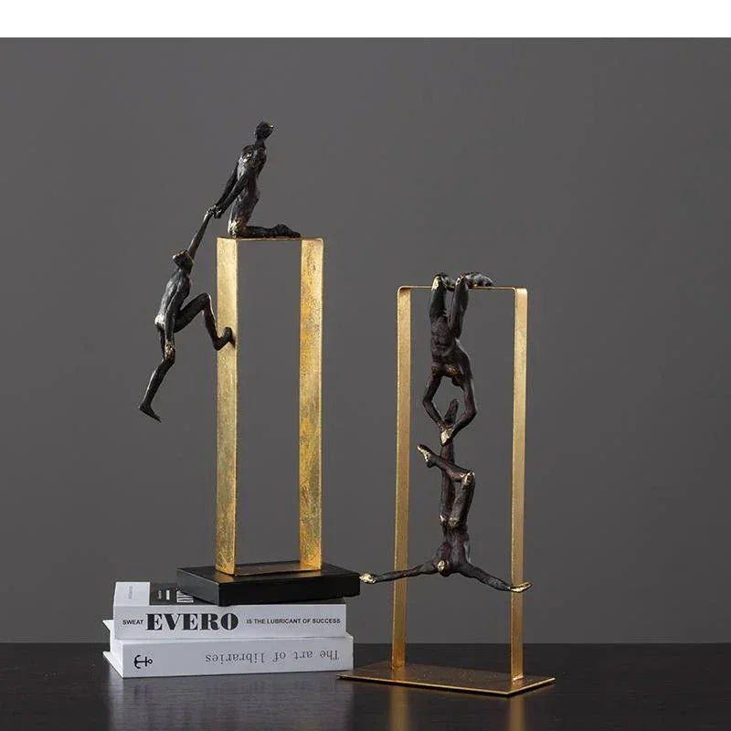 Modern Gymnast Statue - Abstract Figure Desktop | Mixed (Metal and) Figure Sculpture | angle view | Abstract home decor | House of Avana