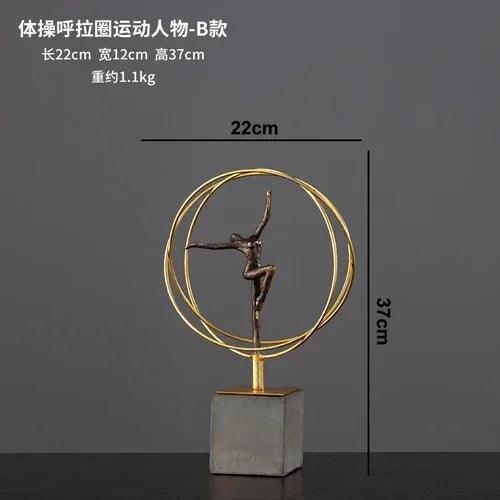 Modern Gymnast Statue - Abstract Figure Desktop | Mixed (Metal and) Figure Sculpture | product view 24 | Abstract home decor | House of Avana