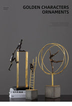 Modern Gymnast Statue - Abstract Figure Desktop | Mixed (Metal and) Figure Sculpture | close-up | Abstract home decor | House of Avana