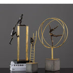 Modern Gymnast Statue - Abstract Figure Desktop | Mixed (Metal and) Figure Sculpture | front view | Abstract home decor | House of Avana