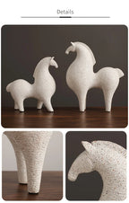 Abstract Horse Sculpture - Black Modern Art, in-use display - House Of Avana