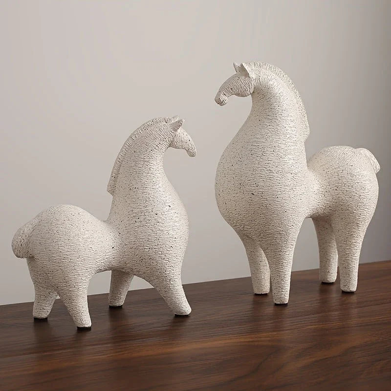 Abstract Horse Sculpture - Black Modern Art, back view - House Of Avana