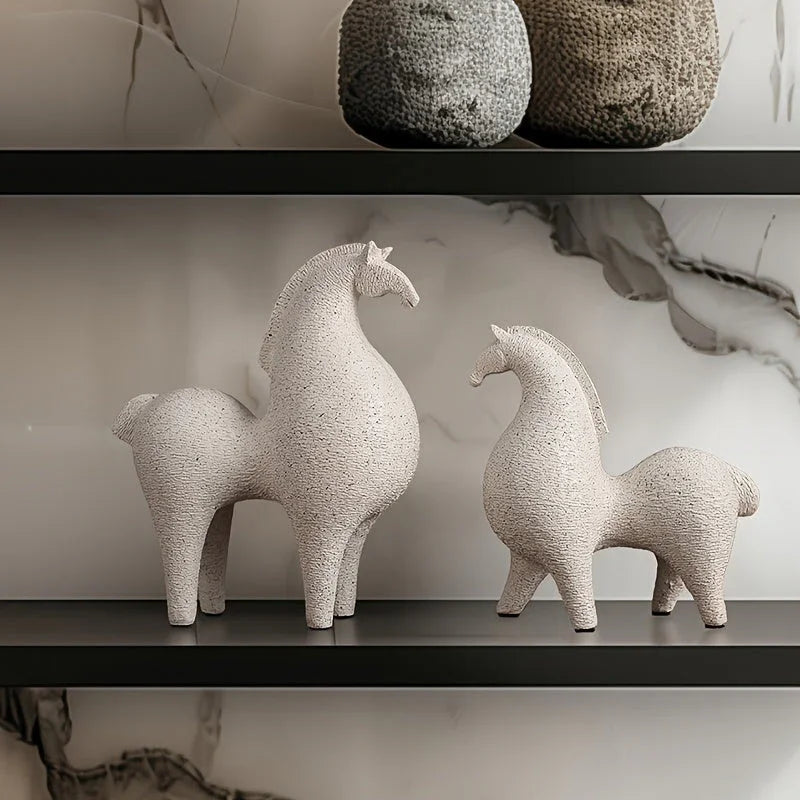 Abstract Horse Sculpture - Black Modern Art, lifestyle image - House Of Avana