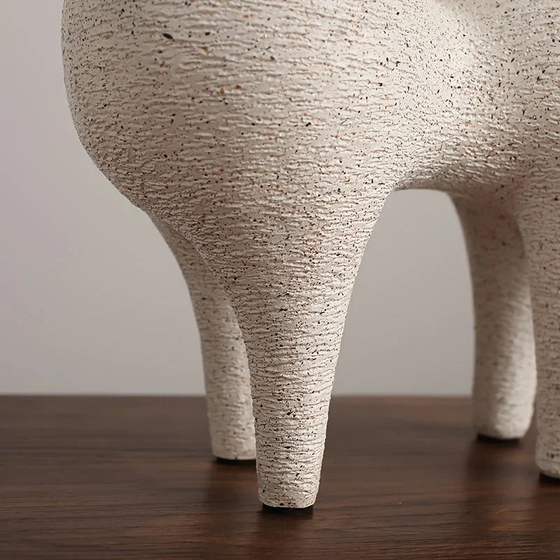 Abstract Horse Sculpture - Black Modern Art, angled view - House Of Avana