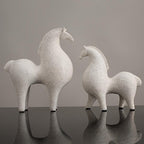 Abstract Horse Sculpture - Black Modern Art, angled view - House Of Avana