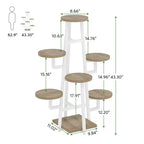 Modern Industrial Indoor Multi-Tier Plant Stand with White Metal Frame