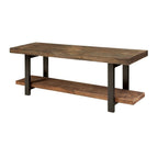 Modern Industrial Style Wood and Metal Accent Bench