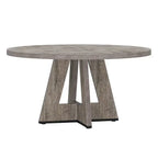 Modern Kitchen 4-Person Circular Dining Table in Grey Wood Finish