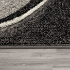 Modern Living Room Rug Brilliance Abstract Design - Grey, side view - House Of Avana