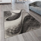Modern Living Room Rug Brilliance Abstract Design - Grey, lifestyle image - House Of Avana