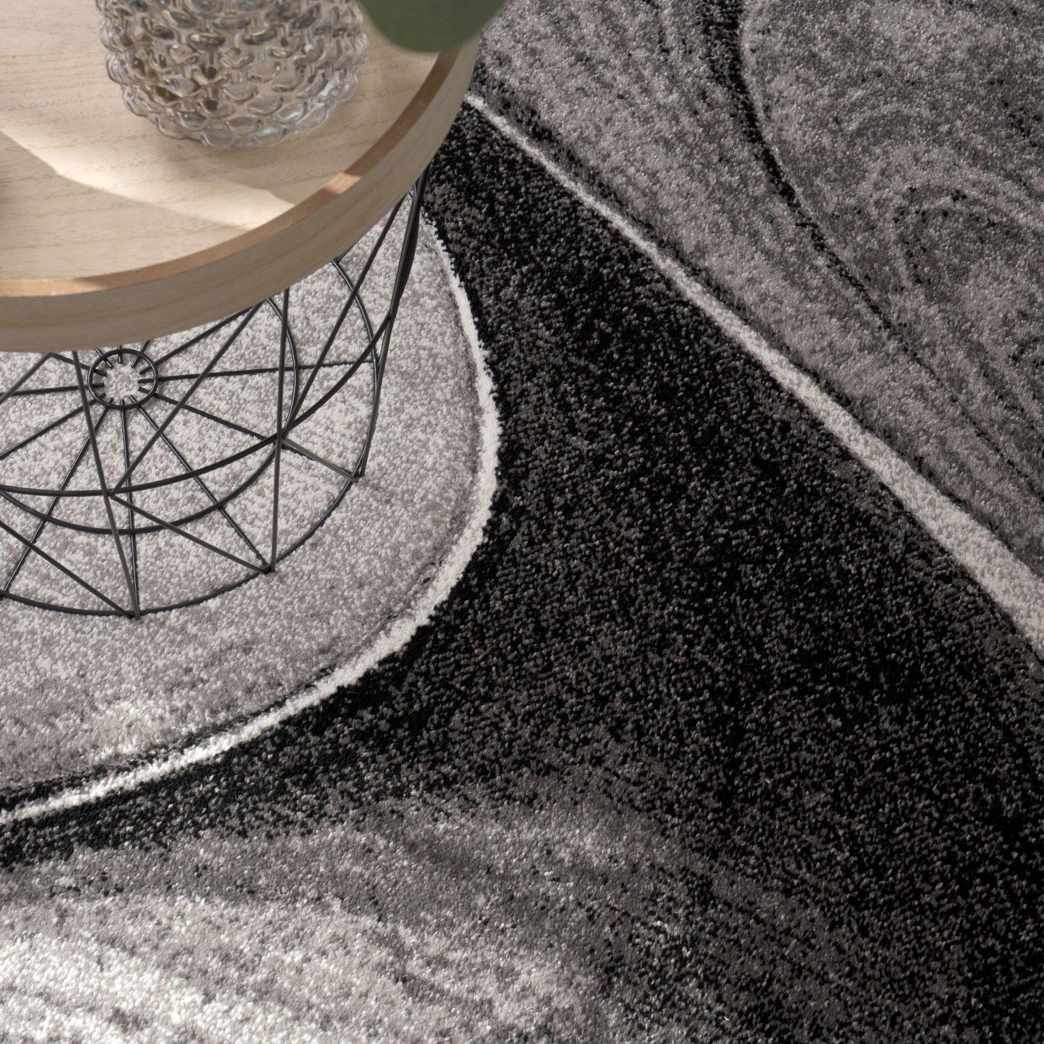 Modern Living Room Rug Brilliance Abstract Design - Grey, top view - House Of Avana