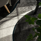 Modern Living Room Rug Brilliance Abstract Design - Grey Blue, back view - House Of Avana