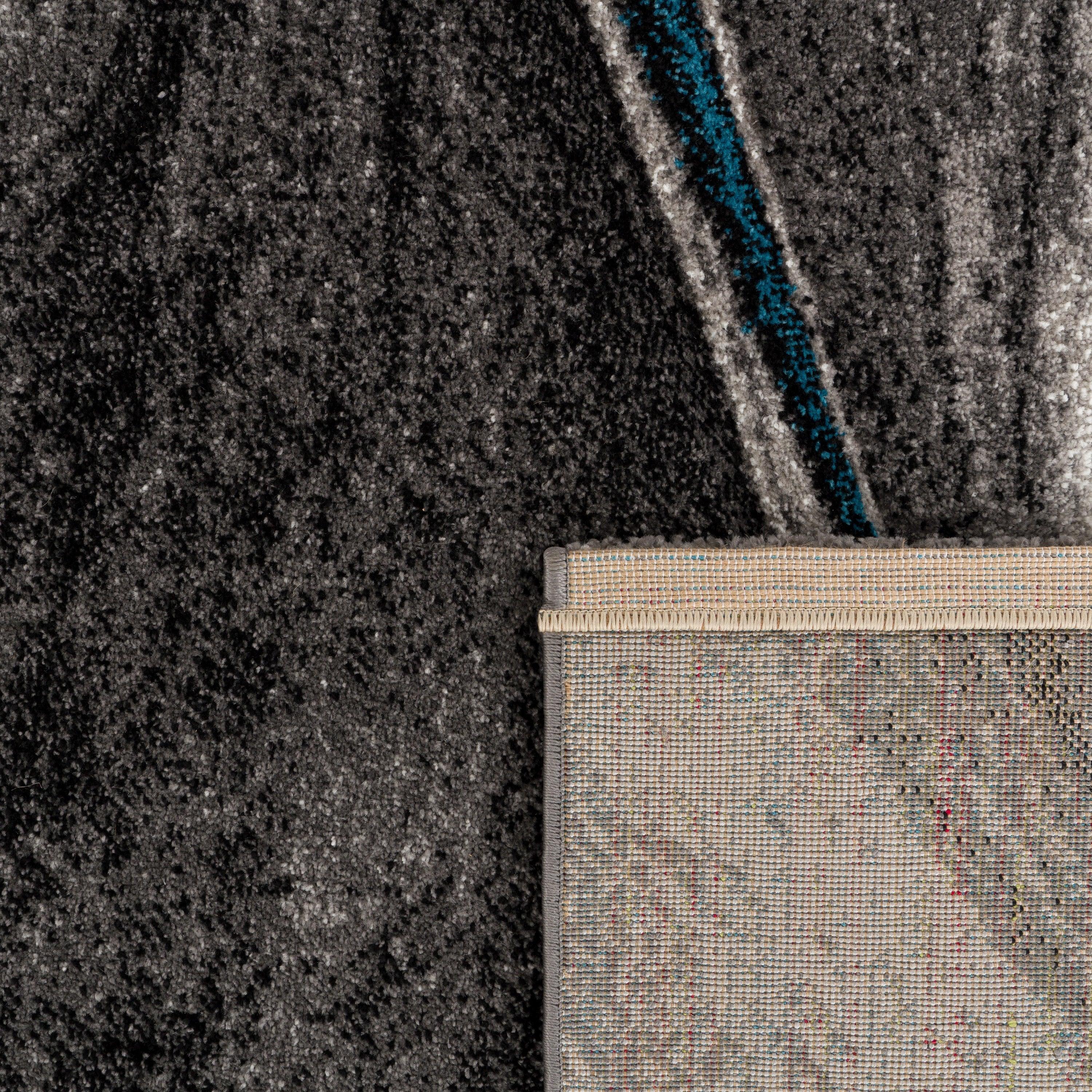 Modern Living Room Rug Brilliance Abstract Design - Grey Blue, detail shot - House Of Avana