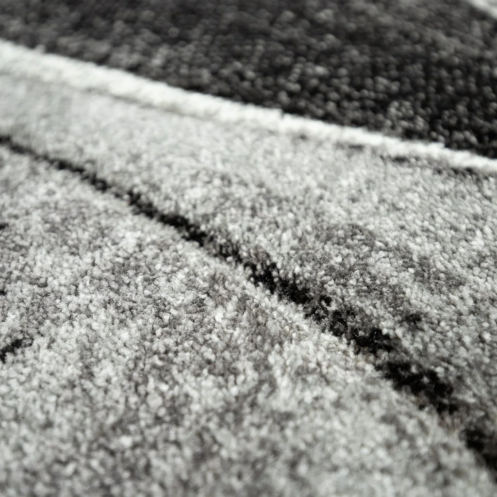 Modern Living Room Rug Brilliance Abstract Design - Grey Blue, top view - House Of Avana