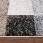 Beige and Grey Modern Patchwork Rug - House Of Avana