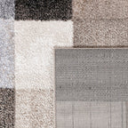 Beige and Grey Modern Patchwork Rug - House Of Avana