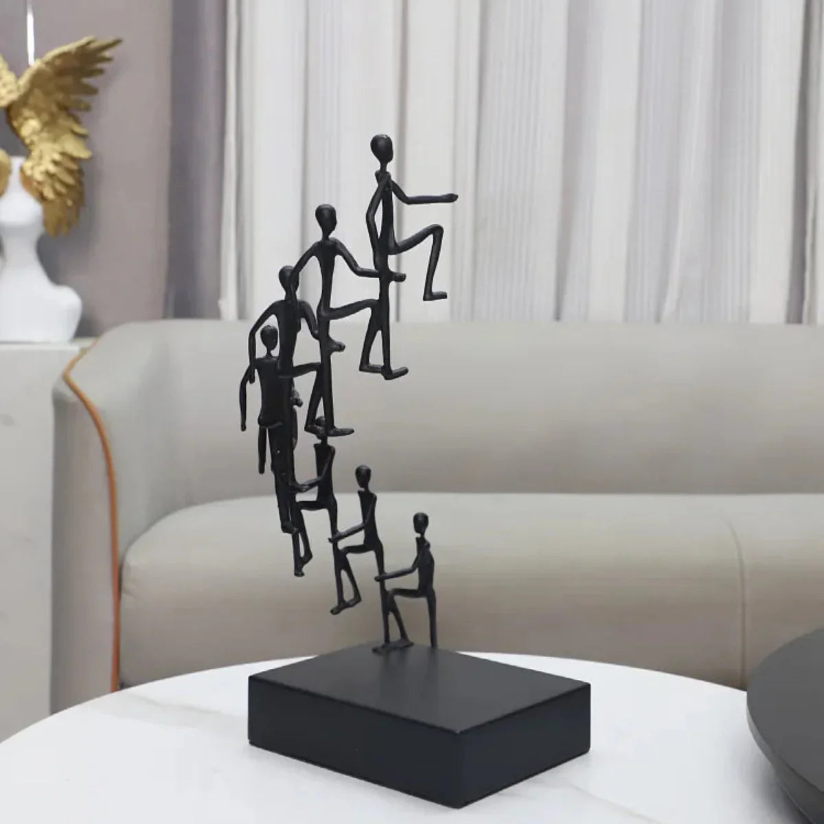 Modern Metal Climbing Figures Sculpture – Inspirational Abstract Home Decor | Iron Figure Sculpture | base detail | Abstract home decor | House of Avana