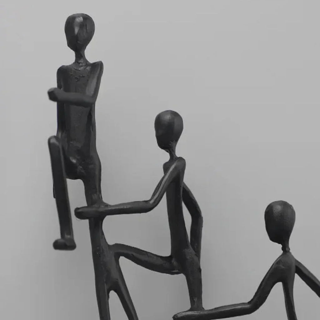 Modern Metal Climbing Figures Sculpture – Inspirational Abstract Home Decor | Iron Figure Sculpture | overhead view | Abstract home decor | House of Avana