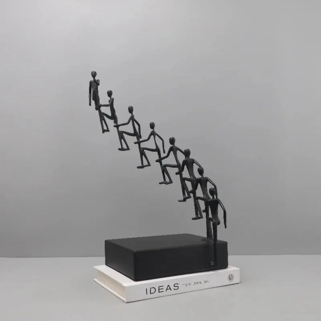 Modern Metal Climbing Figures Sculpture – Inspirational Abstract Home Decor | Iron Figure Sculpture | back view | Abstract home decor | House of Avana