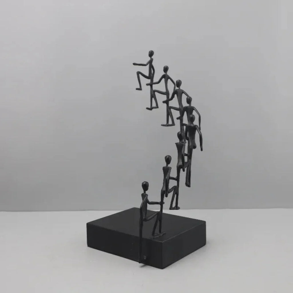 Modern Metal Climbing Figures Sculpture – Inspirational Abstract Home Decor | Iron Figure Sculpture | detail view | Abstract home decor | House of Avana