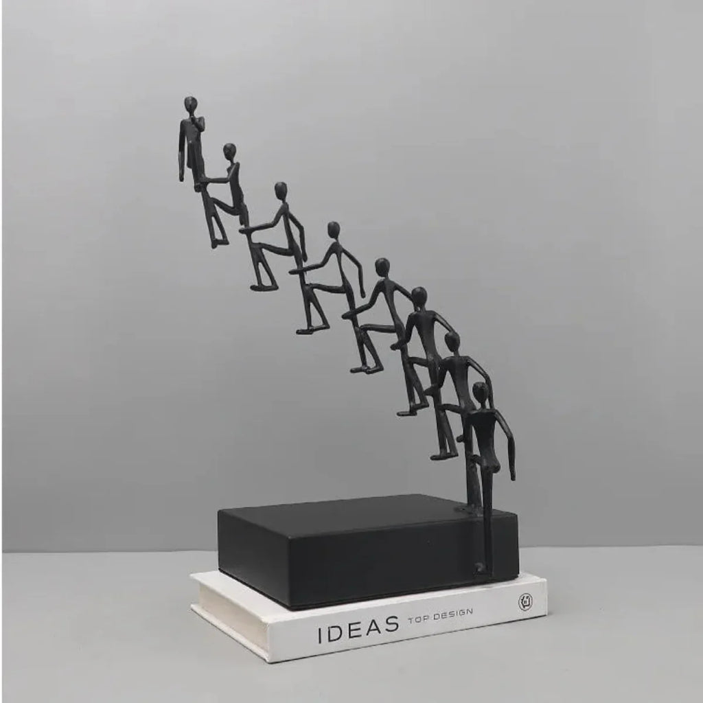 Modern Metal Climbing Figures Sculpture – Inspirational Abstract Home Decor | Iron Figure Sculpture | top view | Abstract home decor | House of Avana