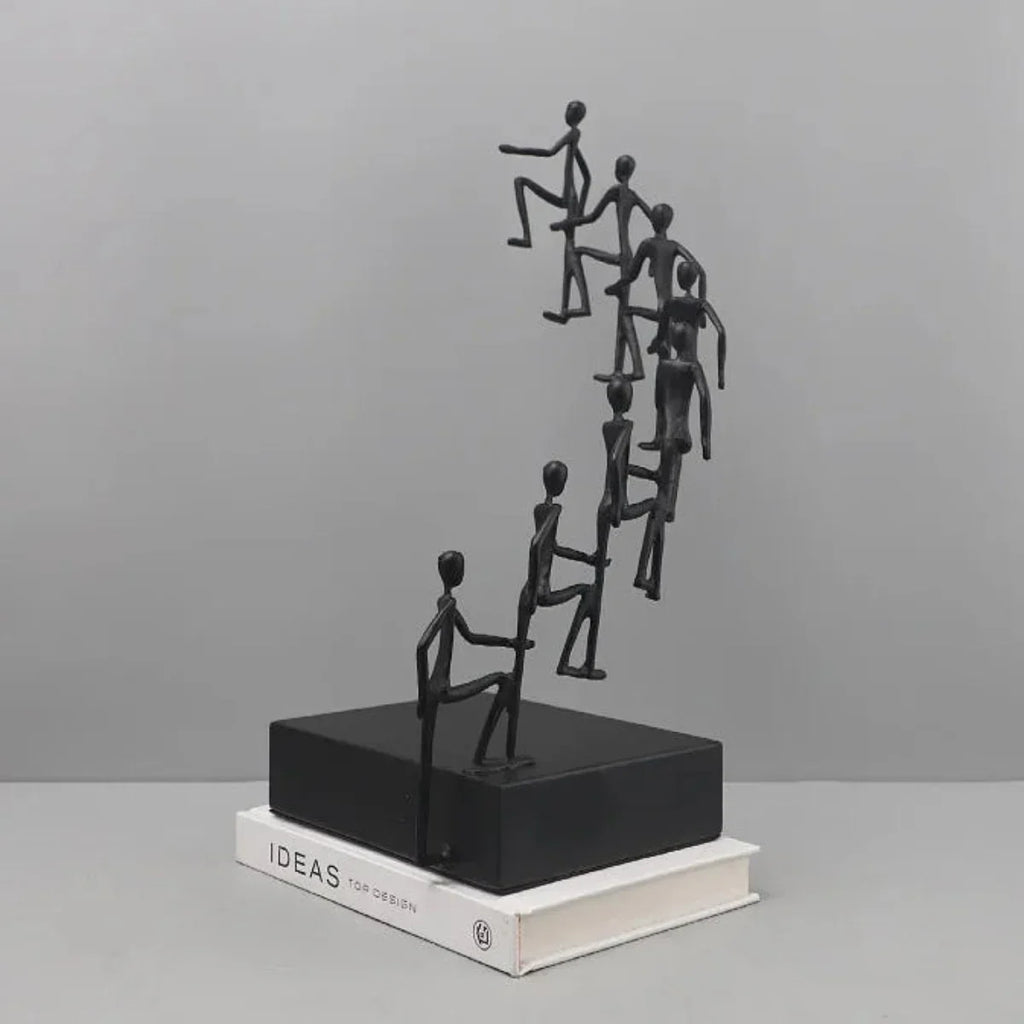 Modern Metal Climbing Figures Sculpture – Inspirational Abstract Home Decor | Iron Figure Sculpture | close-up | Abstract home decor | House of Avana
