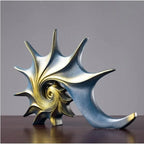 Conch Statue - Coastal White Figurine, detail shot - House Of Avana