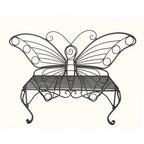 Modern Outdoor Butterfly Garden Bench in Black Metal Finish