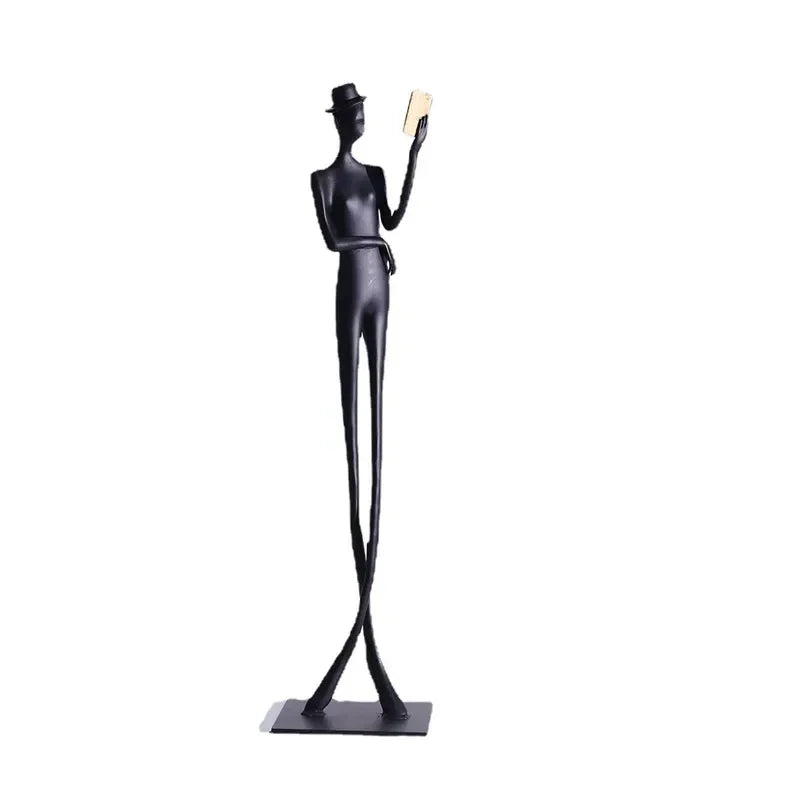 Abstract Statue - Iron Reading Figure, lifestyle image - House Of Avana