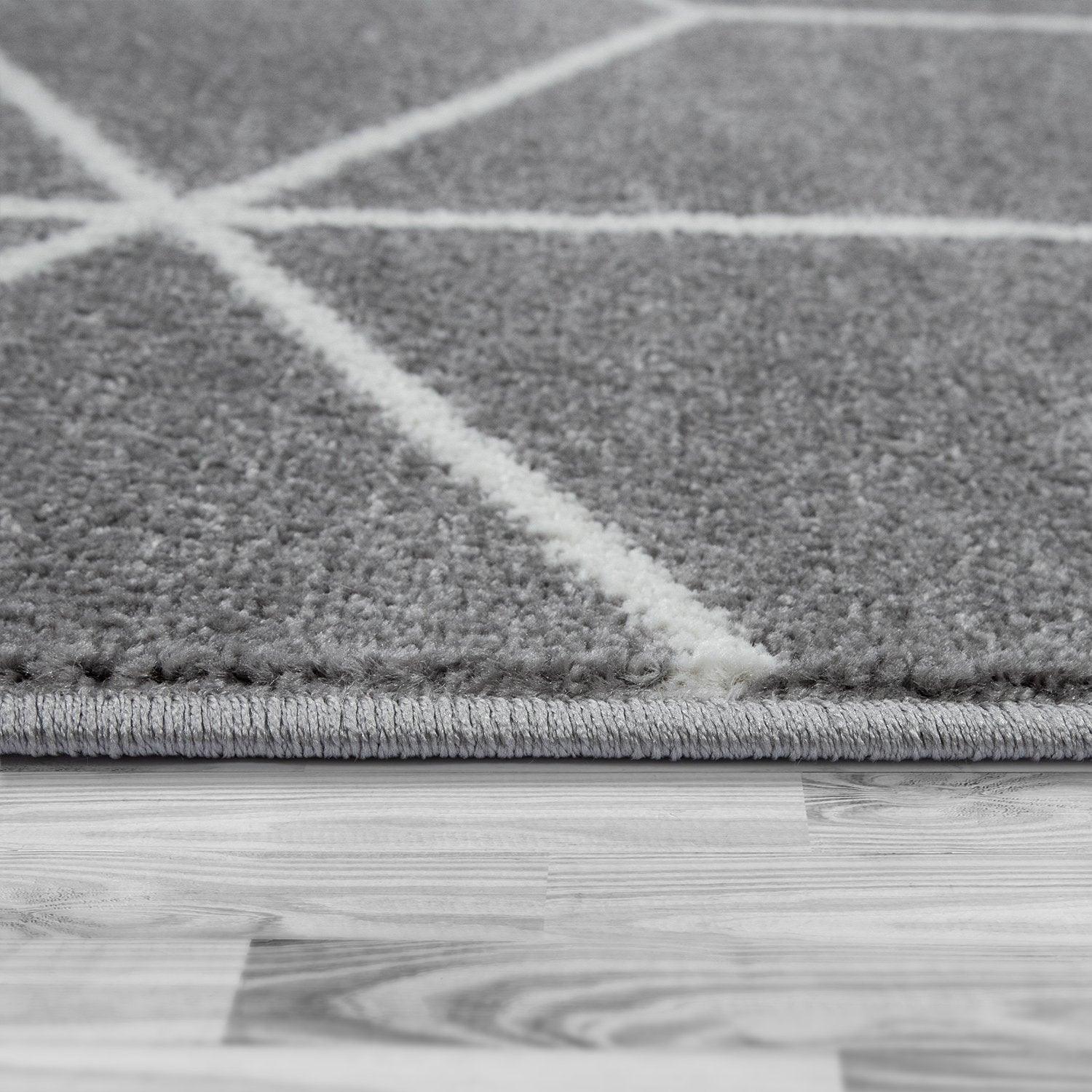 Modern Rug Stella Geometric Design - Grey White RugYourHome