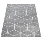 Modern Rug Stella Geometric Design - Grey White RugYourHome