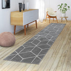 Modern Rug Stella Geometric Design - Grey White RugYourHome