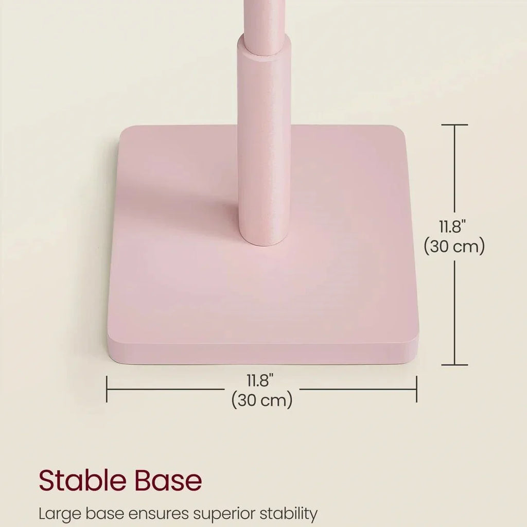 Modern Solid Wood Coat Rack Entryway Hall Tree Hat Stand in Pink