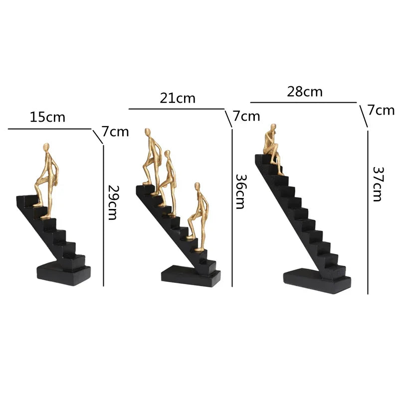 Modern Staircase Climbing Human Sculpture for Home Decor